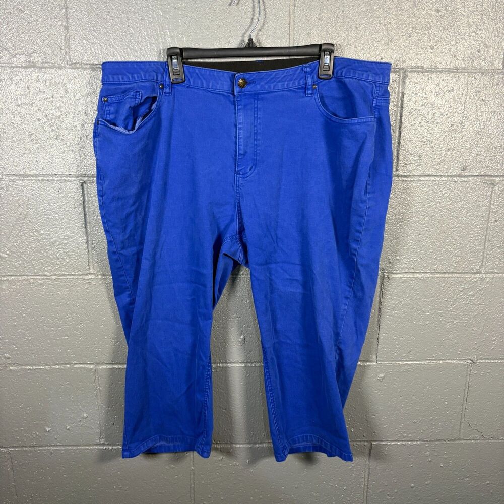 Catherines Pants Women’s 22W Royal Blue Stretch Capri Cropped Plus Size